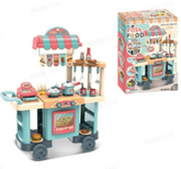 Play Kichen, YCFUN Kitchen Play Cart Kids Kitchen Play Set Play Money for Toddlers Girls Boys Gift, Toys for Girls 3-6 Years